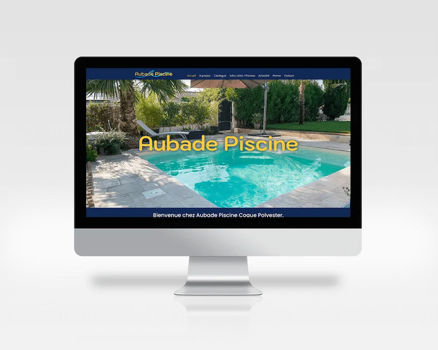 Exemple création de Site internet Aubade Piscine